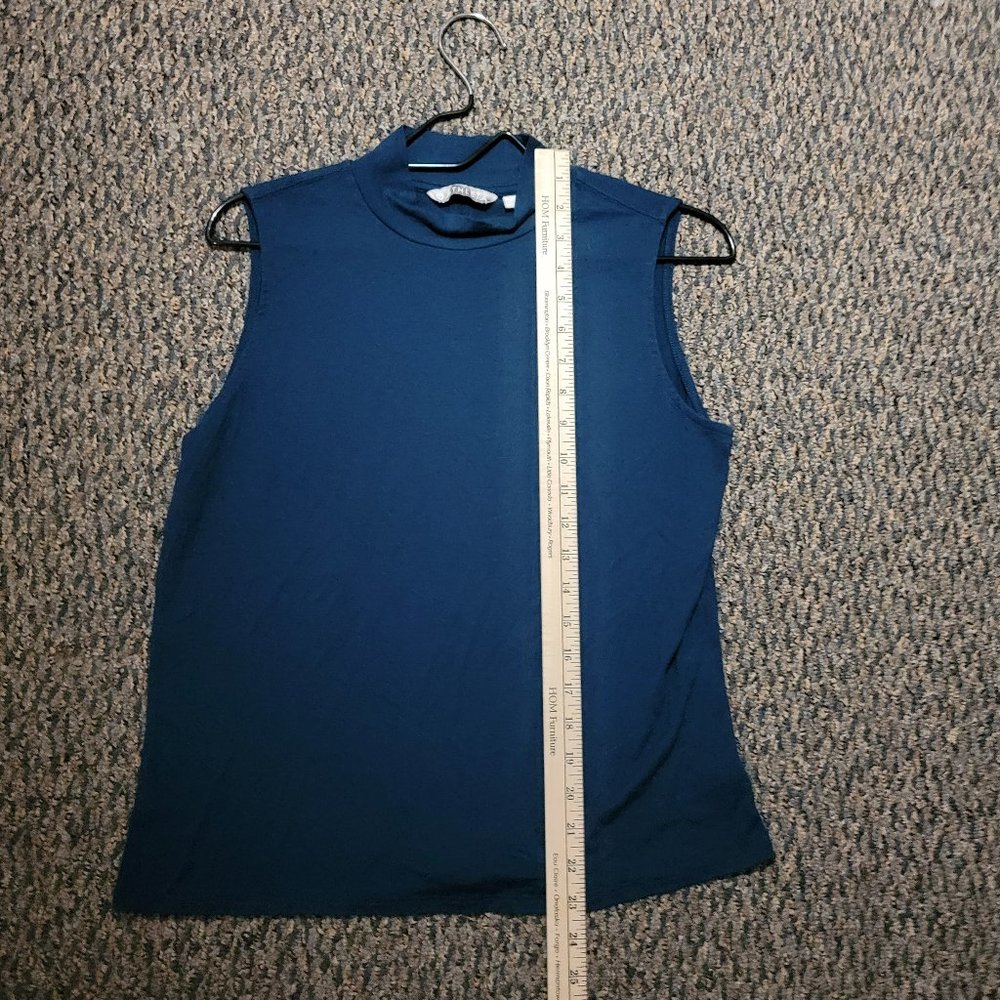 Athleta Teal Blue Mock Turtleneck Tank Top Size Medium - Picture 10 of 13